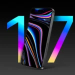 Introducing the iPhone 17: featuring an edge-to-edge LTPO OLED display with vibrant colors and a 120Hz refresh rate. Its sleek design and iconic '17' highlight the future of smartphones.